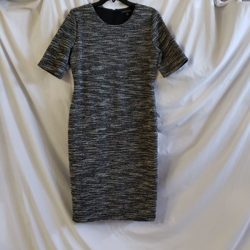 Banana Republic Tweed Knit Black & White Dress Size 12 - Picture 3 of 12